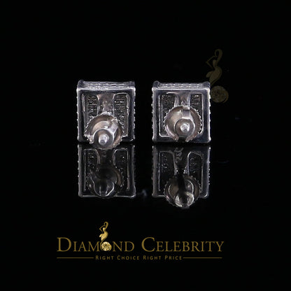 DiamondCelebritees 925 Sterling Silver 0.15ct Real Diamond For Women's & Men's White Stud Earrings