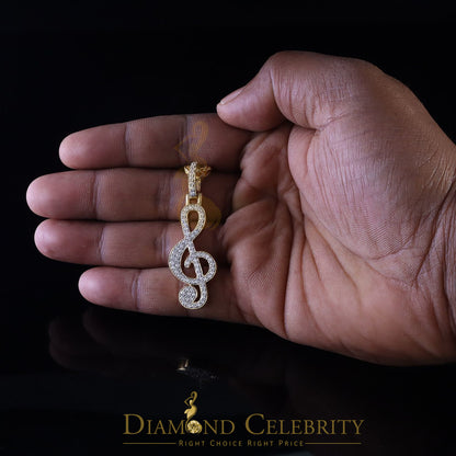 DiamondCelebritees Promise 925 Yellow Sterling Silver MUSIC SIGN Pendant with 2.34ct Cubic Zirconia