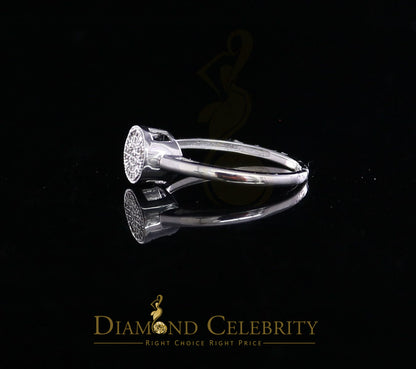 DiamondCelebritees 0.10CT Diamond 925 Sterling White Silver Round Engagement Womens Ring Size 7