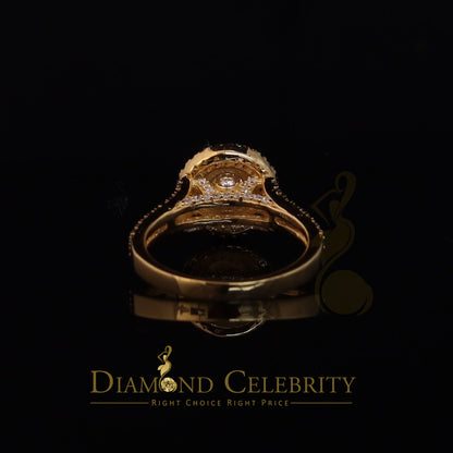 King Of Blings  10K Yellow Gold 2.00CT VVS/ D Color Round Solitaire Moissonite Womens Ring S/7