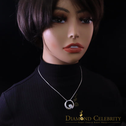 DiamondCelebritees Fancy Circle Shape 2.50ct Sterling Silver White Pendant Cubic Zirconia Stone