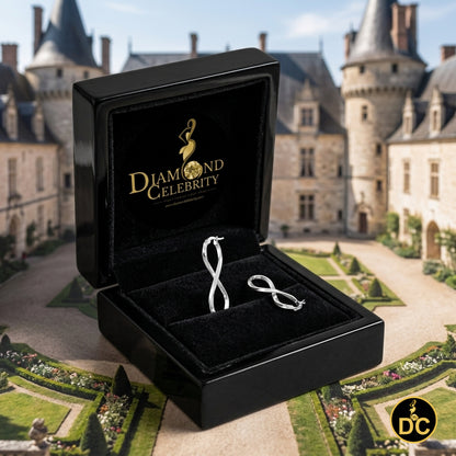 925 Silver Twisted Figure 8 Infinity symbol/crazy 8 silhouette 35mm Hoop Earring