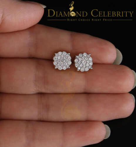 DiamondCelebritees  925 Sterling Yellow Silver 1.22ct Cubic Zirconia Round Women's Stud Earrings