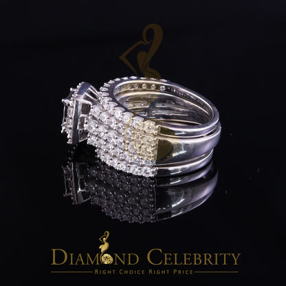 DiamondCelebritees 6.56ct Cubic Zirconia White 925 Silver Wedding 3PC Bridal Womens Ring Size 8