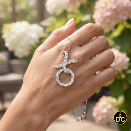 DiamondCelebritees 925 Sterling Silver White HUG & KISS Shape 1.00 inch 0.21ct CZ XO Pendant