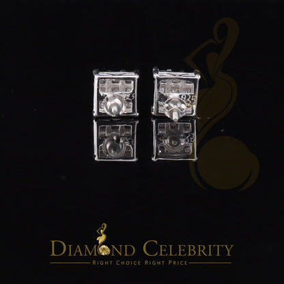 DiamondCelebritees 0.15ct Diamond Hip Hop Women's & Men's Stud Earrings 925 White Sterling Silver