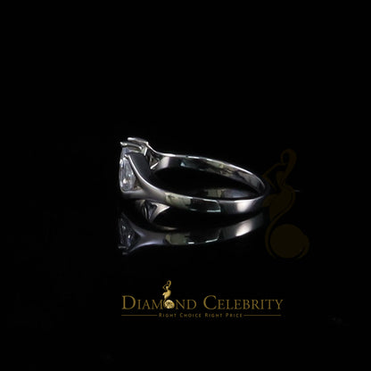 DiamondCelebritees 0.75ct Cubic Zirconia 925 Sterling White Silver Pear Shape Women's Ring Size 7