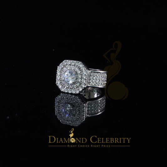 DiamondCelebritees 925 silverJewelry White 8.25 ct Cubic Zirconia Wide Octagon Men Ring Size 7.5