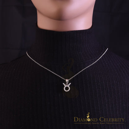 DiamondCelebritees 0.65ct Cubic Zirconia Silver White TAURUS MAY Month Pendant for Men's & Women's