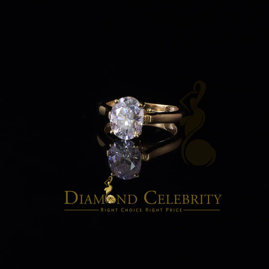 King Of Blings  10K Yellow Gold 2.00CT VVS' 'FL' D clr Oval Cut Solitaire Moissonite Ring S/7