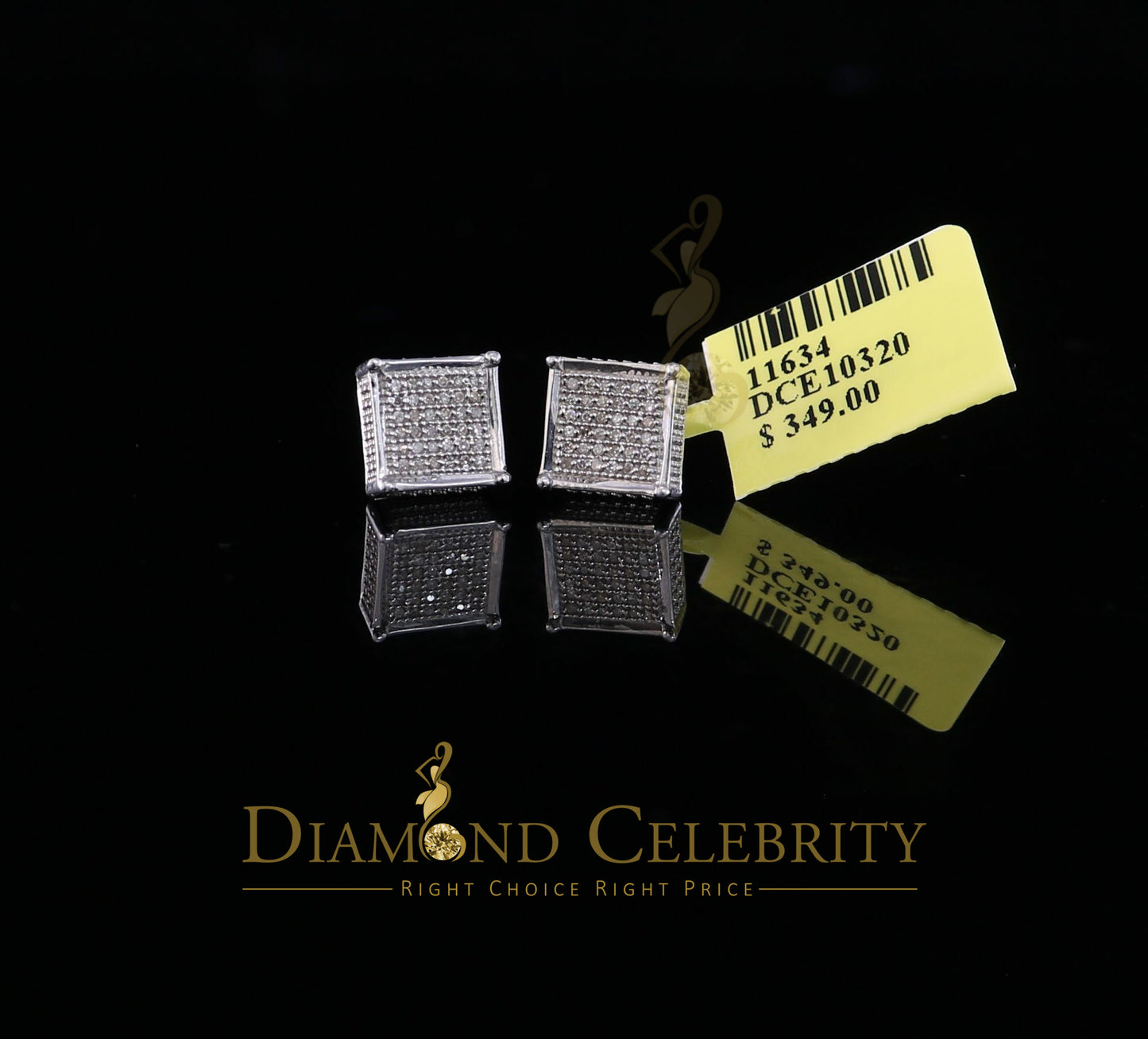DiamondCelebritees 925 Sterling Silver 0.20ct Diamond White Stud Men's/ Women's Earrings