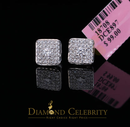 DiamondCelebritees  White 925 Silver 0.81ct Cubic Zirconia Women's & Men's Hip Hop Square Earrings
