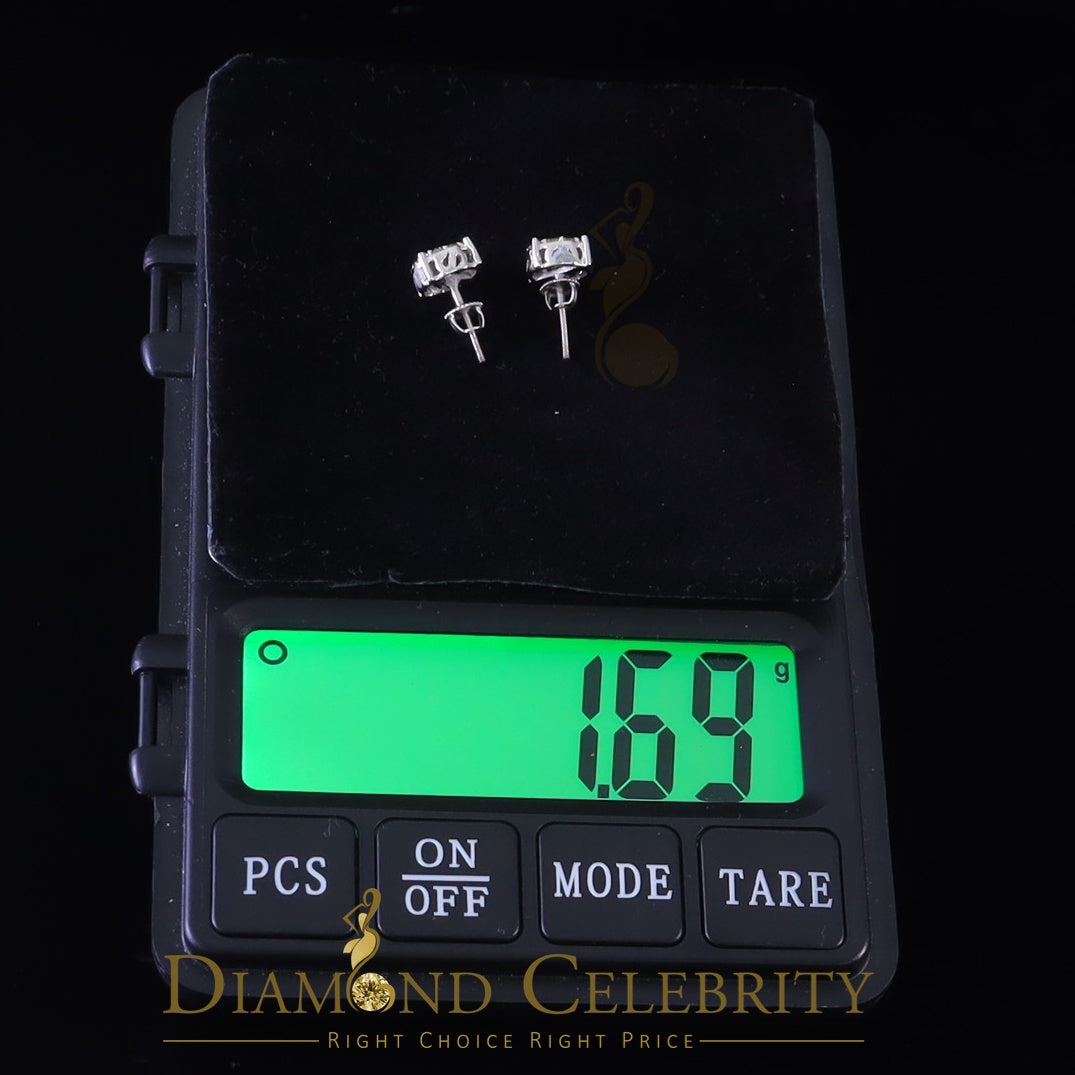 DiamondCelebritees 10K Real White Gold Real Diamond 0.60CT Men's/Women's Stud Round Earring