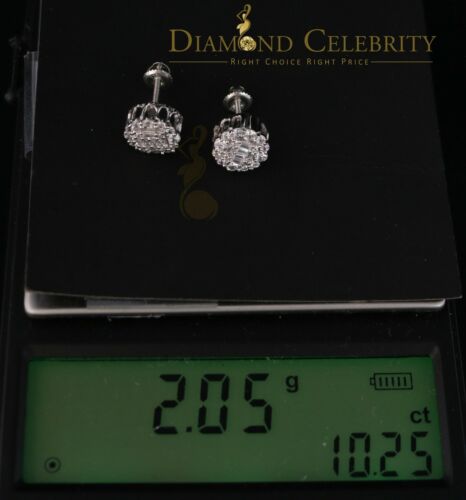 DiamondCelebritees  Hip Hop 0.94ct Cubic Zirconia 925 White Sterling Silver Women's Flower Earring
