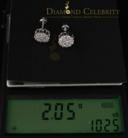 DiamondCelebritees  Hip Hop 0.94ct Cubic Zirconia 925 White Sterling Silver Women's Flower Earring