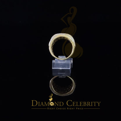 DiamondCelebritees Sterling Yellow Silver 4.50ct Cubic Zirconia ROUND Band Men's Ring Size 8.5