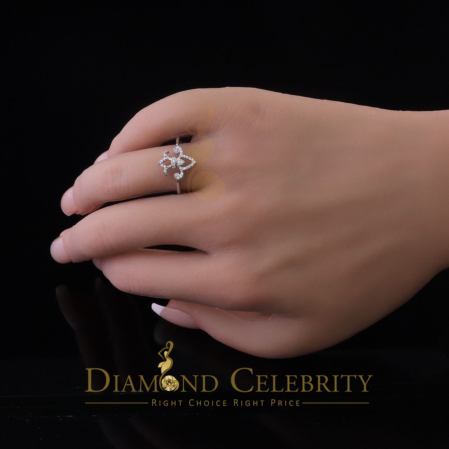 DiamondCelebritees White 925 Silver Saint 0.30ct Cubic Zirconia Womens Engagement Gifts Ring SZ 7