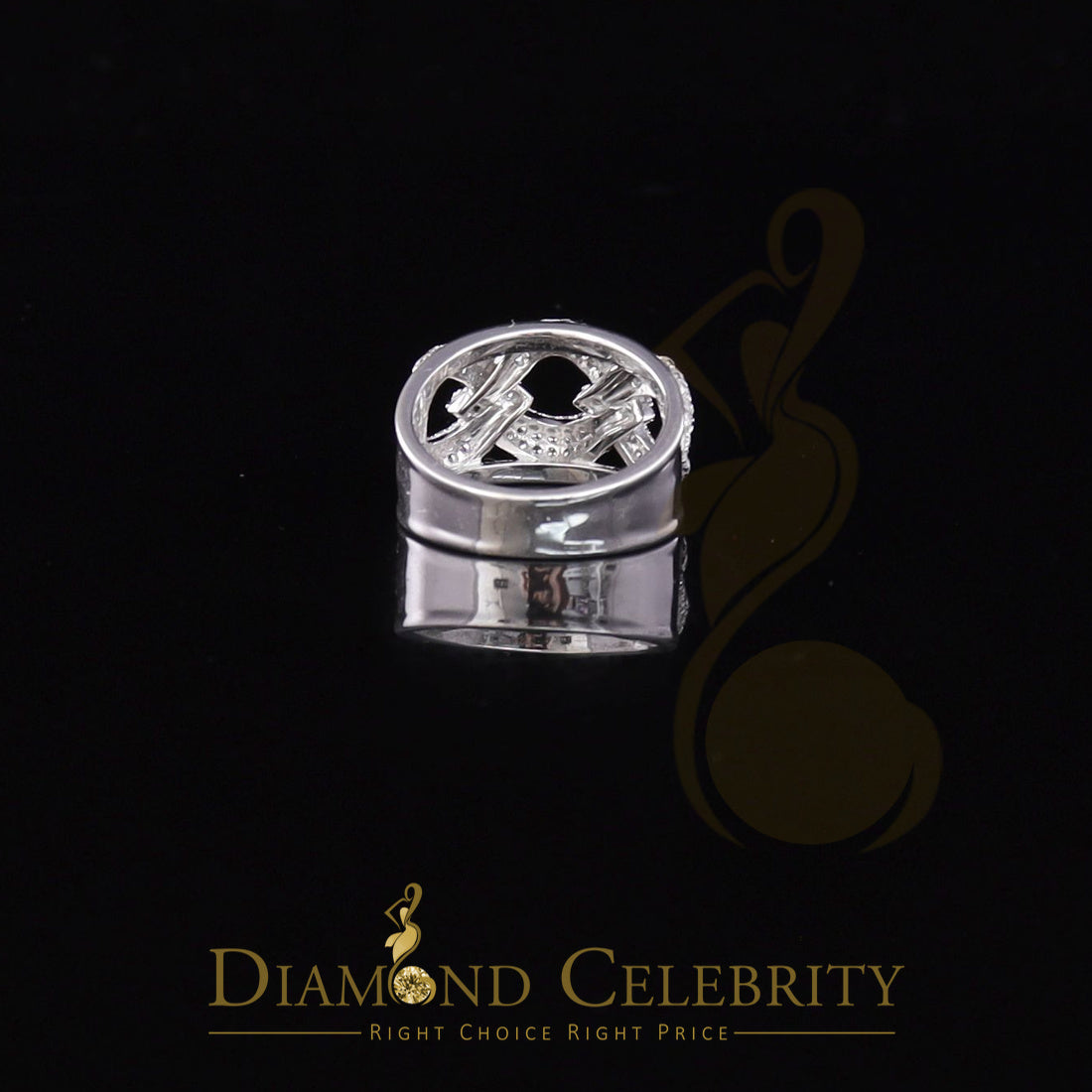 DiamondCelebritees 925 Sterling White Silver Round chain 2.0ct Cubic Zirconia Womens Ring Size 7