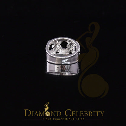 DiamondCelebritees 925 Sterling White Silver Round chain 2.0ct Cubic Zirconia Womens Ring Size 7