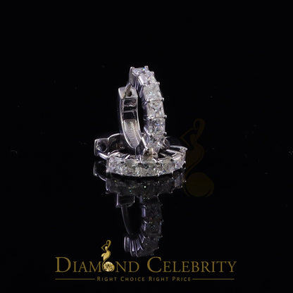 Diamondcelebritees 2.00ct Moissanite Princess White 925 Sterling Silver Women's Hoop Earrings