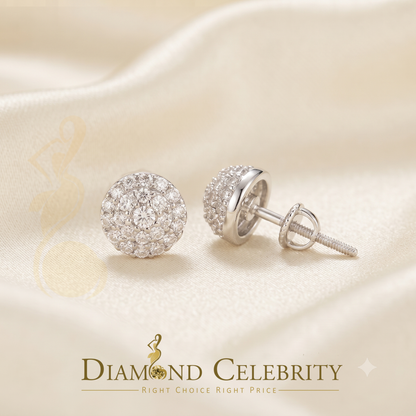 DiamondCelebritees 0.25ct Diamond 925 Silver White For Men's / Womens Round Earrings