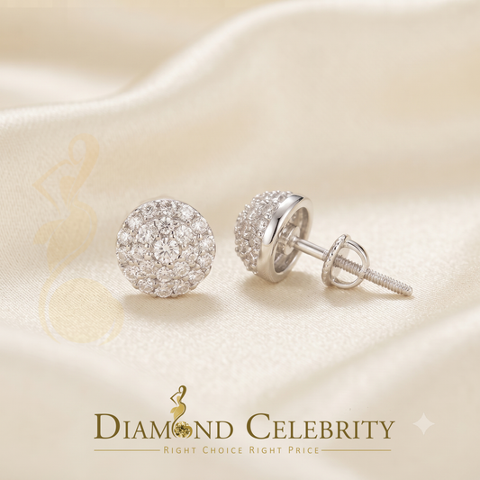 DiamondCelebritees 0.25ct Diamond 925 Silver White For Men's / Womens Round Earrings