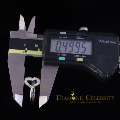 DiamondCelebritees White 925 Sterling Silver 0.22ct Cubic Zirconia Promise Heart Women's Ring SZ 7