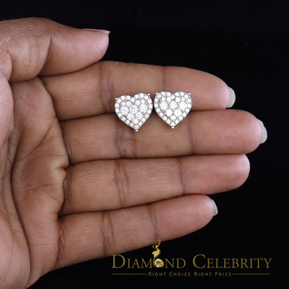 DiamondCelebritees  925 Sterling Yellow Silver 2.68ct Cubic Zirconia Heart Women's Stud Earrings