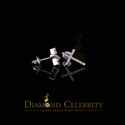 DiamondCelebritees 0.10ct Diamond Stud Earrings For Women White 925 Silver Stud For Men