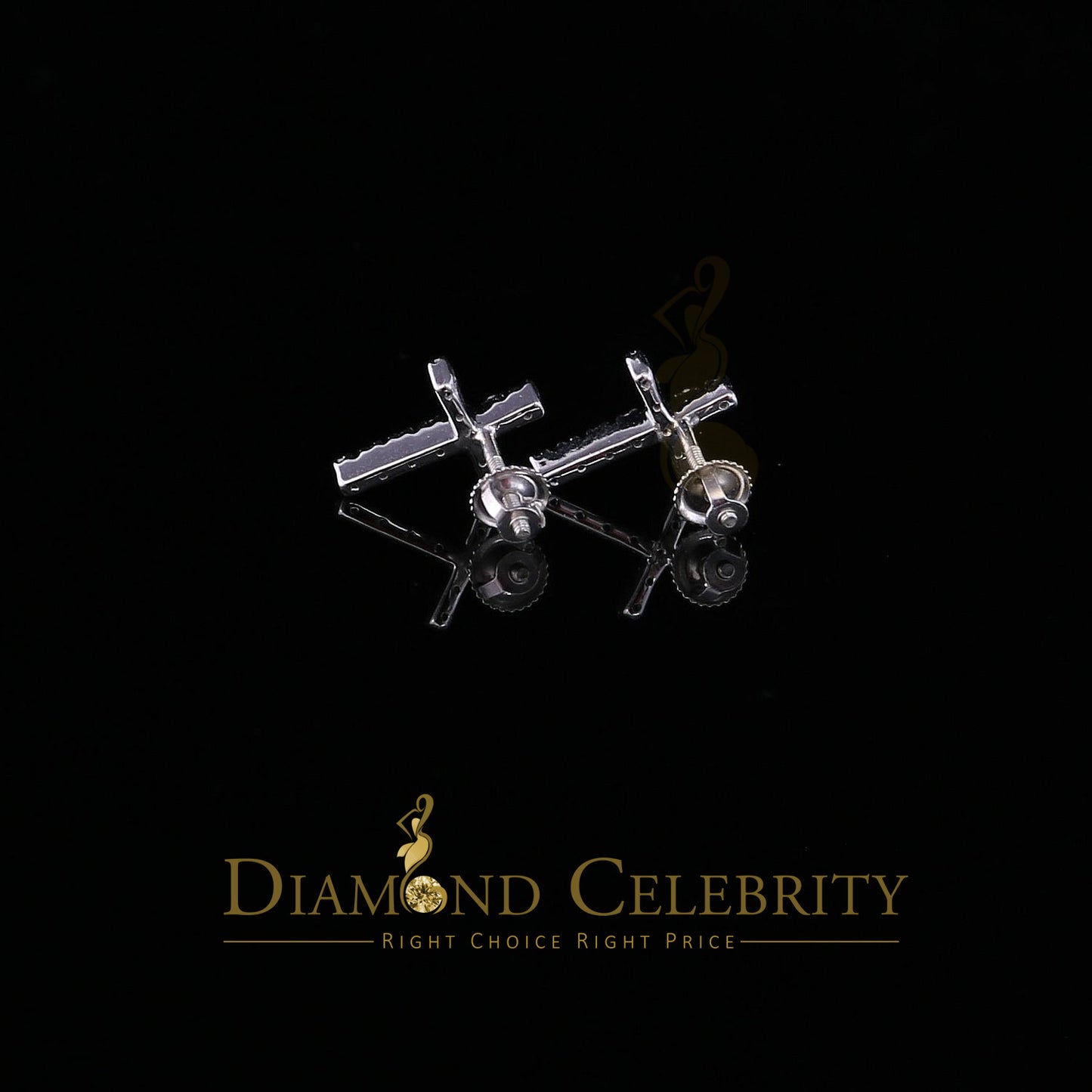 DiamondCelebritees 0.10ct Diamond Stud Earrings For Women White 925 Silver Stud For Men