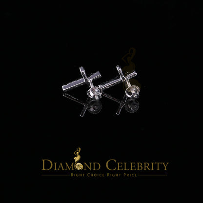 DiamondCelebritees 0.10ct Diamond Stud Earrings For Women White 925 Silver Stud For Men