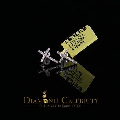 DiamondCelebritees 0.10ct Diamond Stud Earrings For Women White 925 Silver Stud For Men