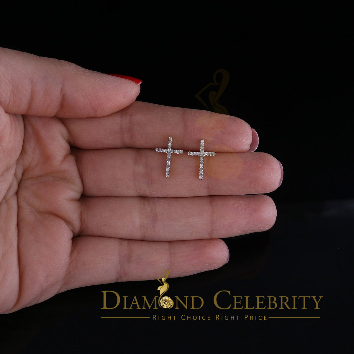 DiamondCelebritees 0.10ct Diamond Stud Earrings For Women Yellow 925 Sterling Silver Stud For Men