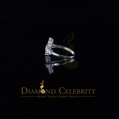 DiamondCelebritees 1.50ct Cubic Zirconia 925 Sterling White Silver Cross Womens Fashion Ring Size 8