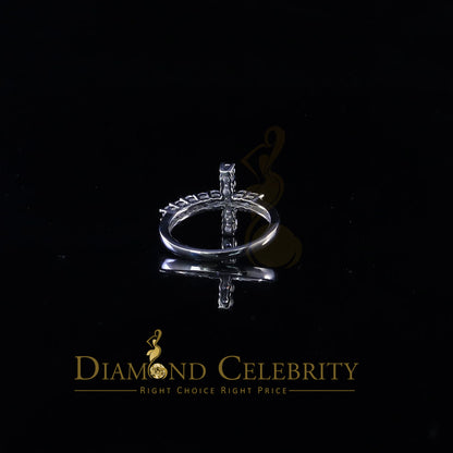 DiamondCelebritees 1.50ct Cubic Zirconia 925 Sterling White Silver Cross Womens Fashion Ring Size 8
