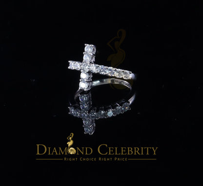 DiamondCelebritees 1.50ct Cubic Zirconia 925 Sterling White Silver Cross Womens Fashion Ring Size 8
