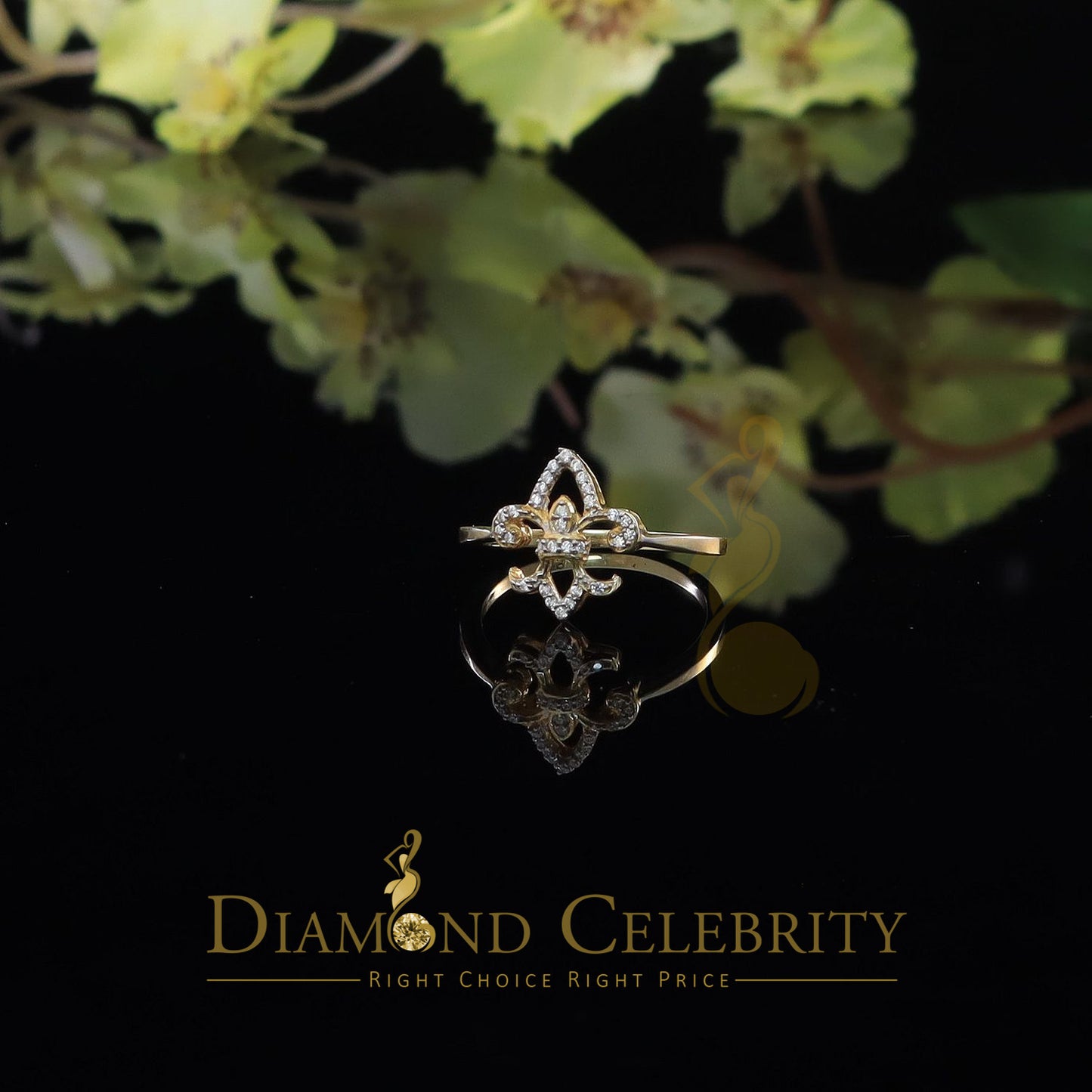 DiamondCelebritees 0.30ct Cubic Zirconia Yellow 925 Sterling Silver Saints Womens Gifts Ring Size 7