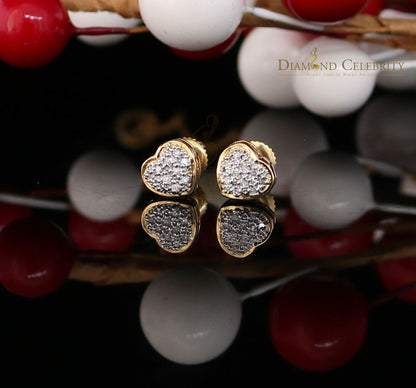 DiamondCelebritees 10K Real Yellow Gold with 0.08CT Real Diamond Men's/Women's Stud Micro Earring