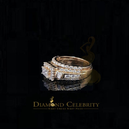 DiamondCelebritees 925 Sterling Silver Yellow 5.00ct Cubic Zirconia Bridal Womens Ring Size 7