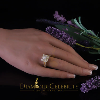 King Of Blings  10K Yellow Gold 2.00CT 'VVS' 'FL' D clr Princess Cut Moissonite Womens Ring S/7