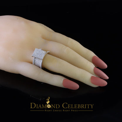 DiamondCelebritees 925 Sterling Yellow Silver Square Cubic Zirconia 3.45ct Womens Ring Size 7