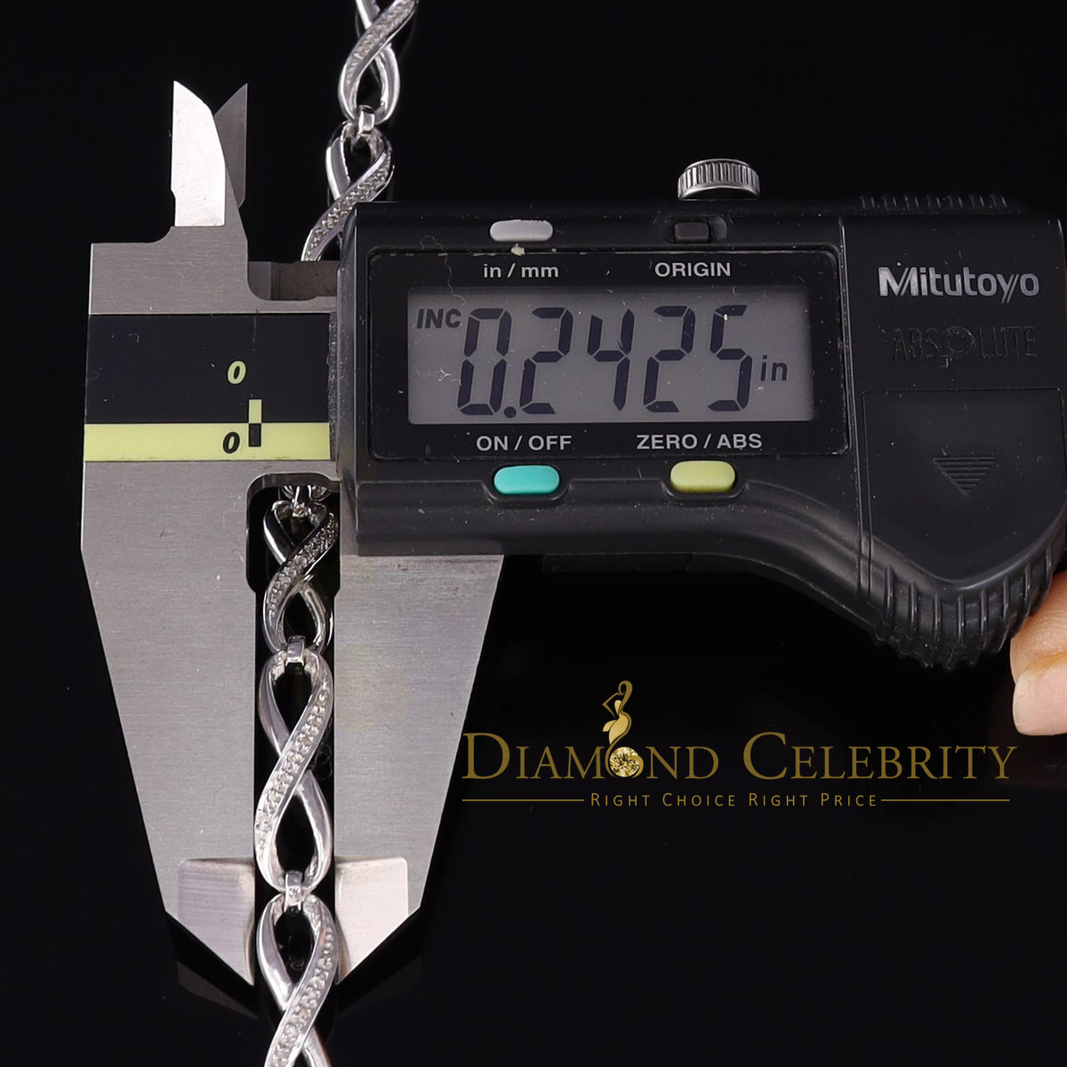 Diamondcelebritees 0.15CT Real Diamond 925 Sterling Silver White Fancy Infinite Bracelete SZ 7 Inch