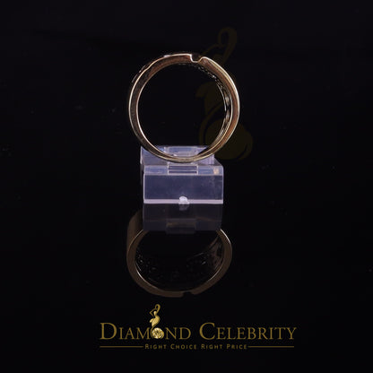 DiamondCelebritees 0.14 ct Sterling Yellow Silver Round 925 CZ Men Rings Engagement Size 9.00