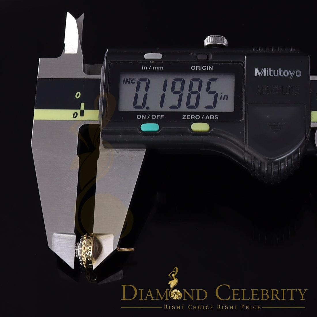 DiamondCelebritees 10K Real Yellow Gold with 0.33 CT Real Diamond Round Stud Earrings