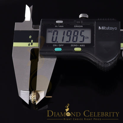 DiamondCelebritees 10K Real Yellow Gold with 0.33 CT Real Diamond Round Stud Earrings