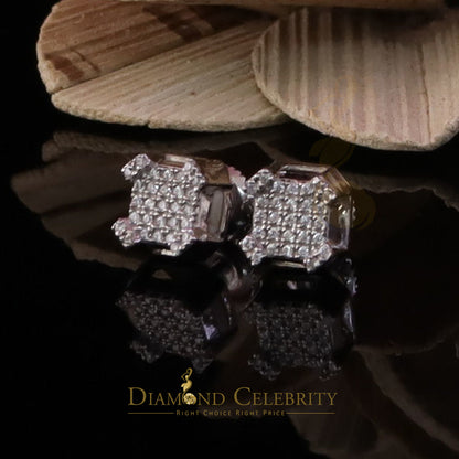Diamondcelebritees Men's/Womens 925 Silver White 0.25ct VVS 'D' Moissanite Square Stud Earrings