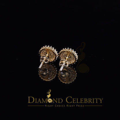 DiamondCelebritees  Yellow 925 Sterling Silver 0.24ct Cubic Zirconia For Women's Round Earrings