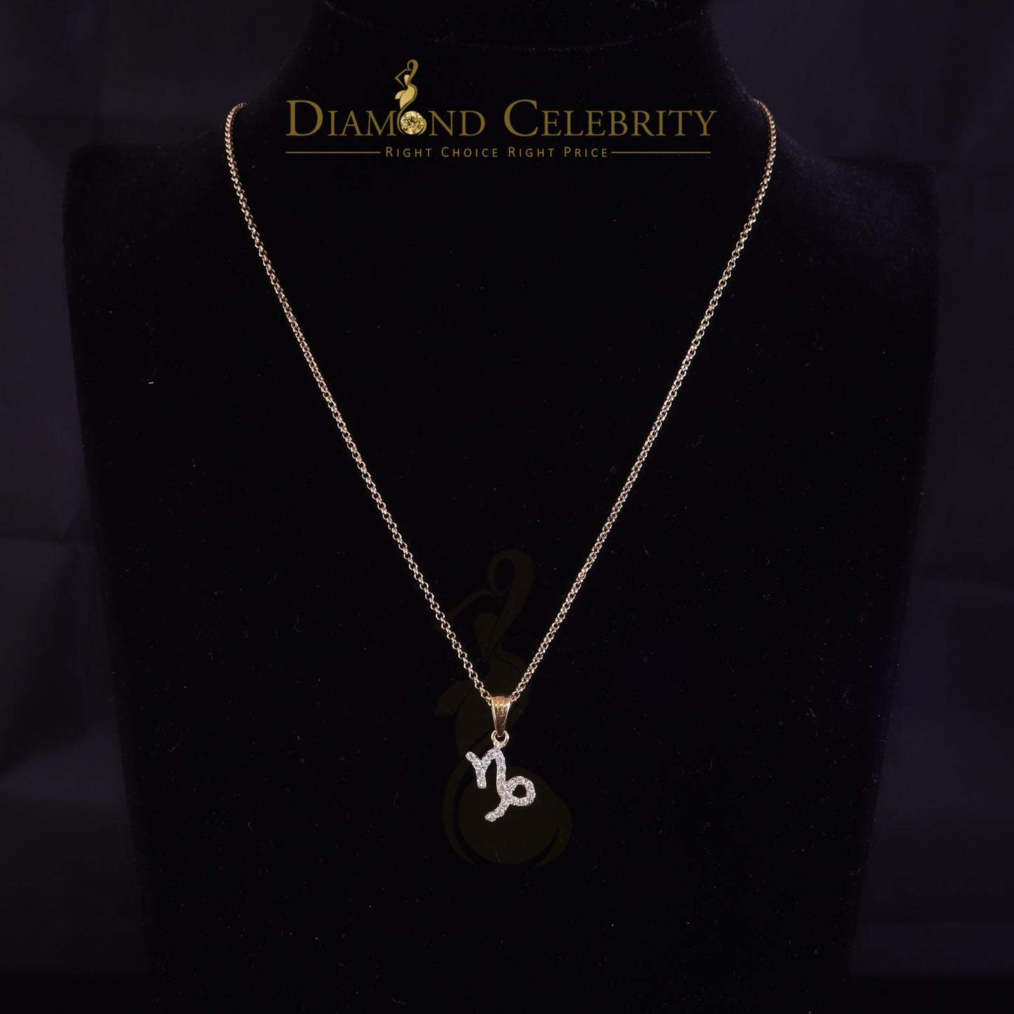 DiamondCelebritees 0.50ct Cubic Zirconia Yellow Silver CAPRICORN JANUARY Month Pendant Men & Women