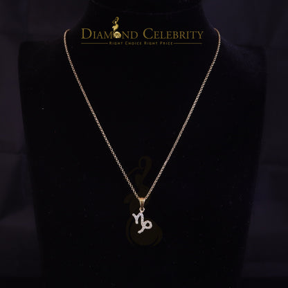 DiamondCelebritees 0.50ct Cubic Zirconia Yellow Silver CAPRICORN JANUARY Month Pendant Men & Women