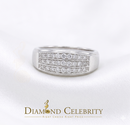 DiamondCelebritees Diamond Celebrity 925 White Sterling Silver 27 Cubic Zirconia Mens Ring Size 8.5